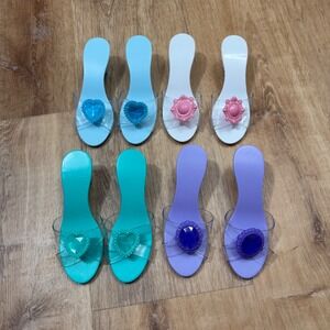 Kids Princess Dress Up Play Shoes Set 4 Pairs Multicolor Plastic Toy Heels